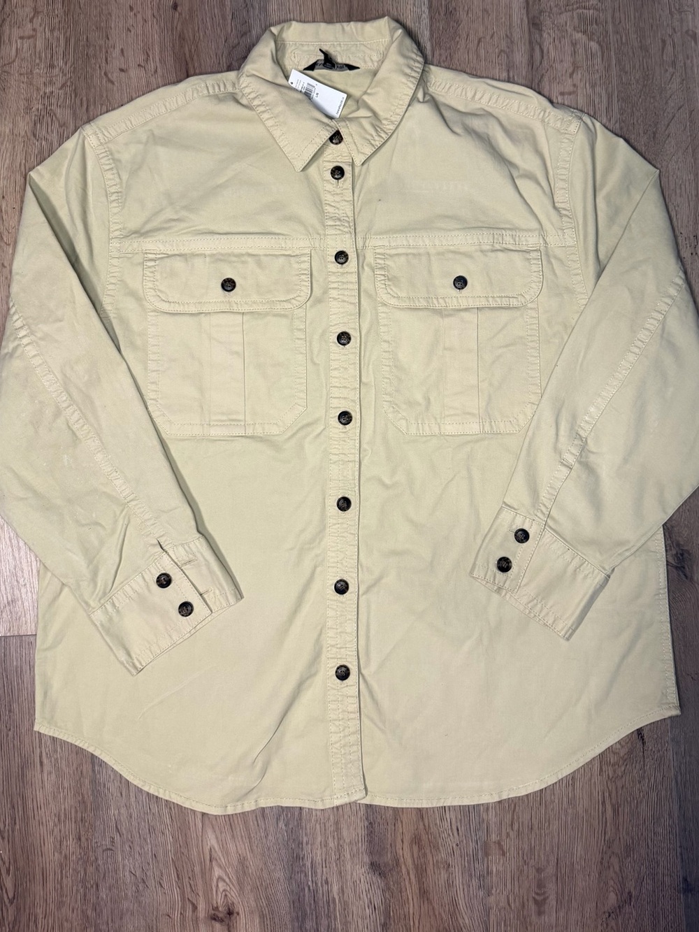 Banana Republic Tan Button-Front Utility Shirt